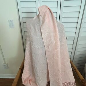 Oscar de la Renta Blush Pink Floral Scarf